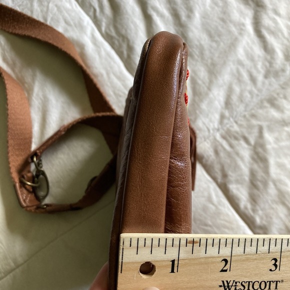 THE SAK Pax Leather Small Crossbody Purse Tribal Brown Convertible Strap Boho - Picture 16 of 16